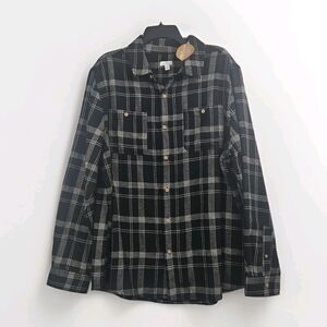 Dip Cotton Plaid Lumberjack Flannel Shirt Long Sleeve Button Up  Men L